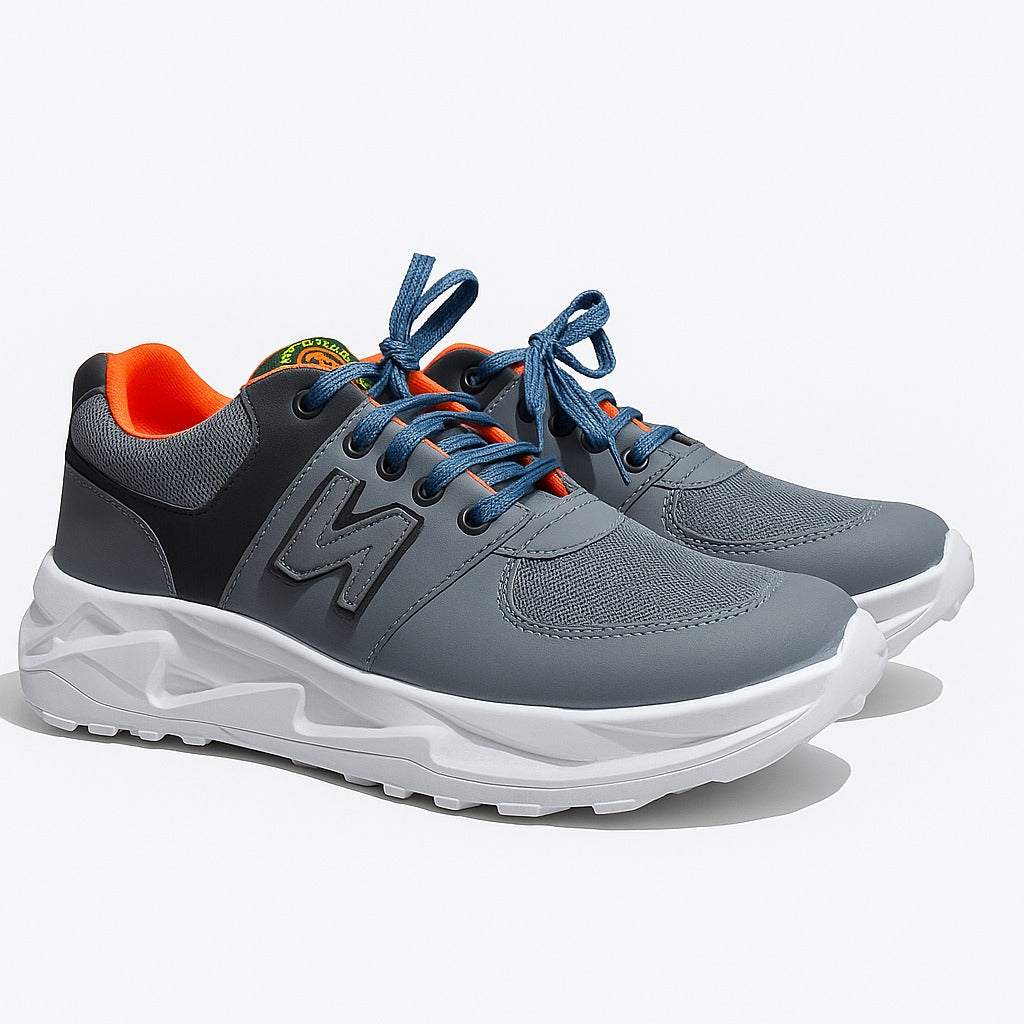 Premium Grey & Black Sports Sneakers – Stylish, Lightweight & Comfortable