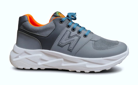 Premium Grey & Black Sports Sneakers – Stylish, Lightweight & Comfortable
