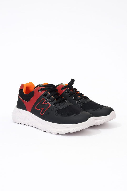 Black & Red Trendy Sports Sneakers – Bold Style with Maximum Comfort